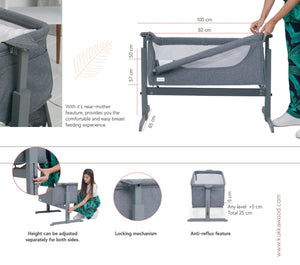 Kukka Naturel Wood Rocking Bedside Crib, Next To Me