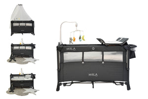 Miila Travel Cot Foldable Playpen With Mobile