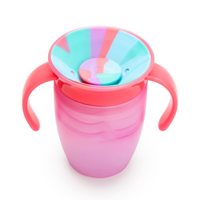 Munchkin Miracle 360 Trainer Sippy Cup with Handles Spill Proof 7 Ounce Tropical Swirl