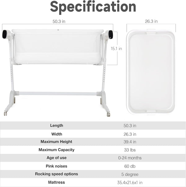 Miila Nova Smart Soothing Bassinet – 2-in-1 Baby Bassinet & Playpen