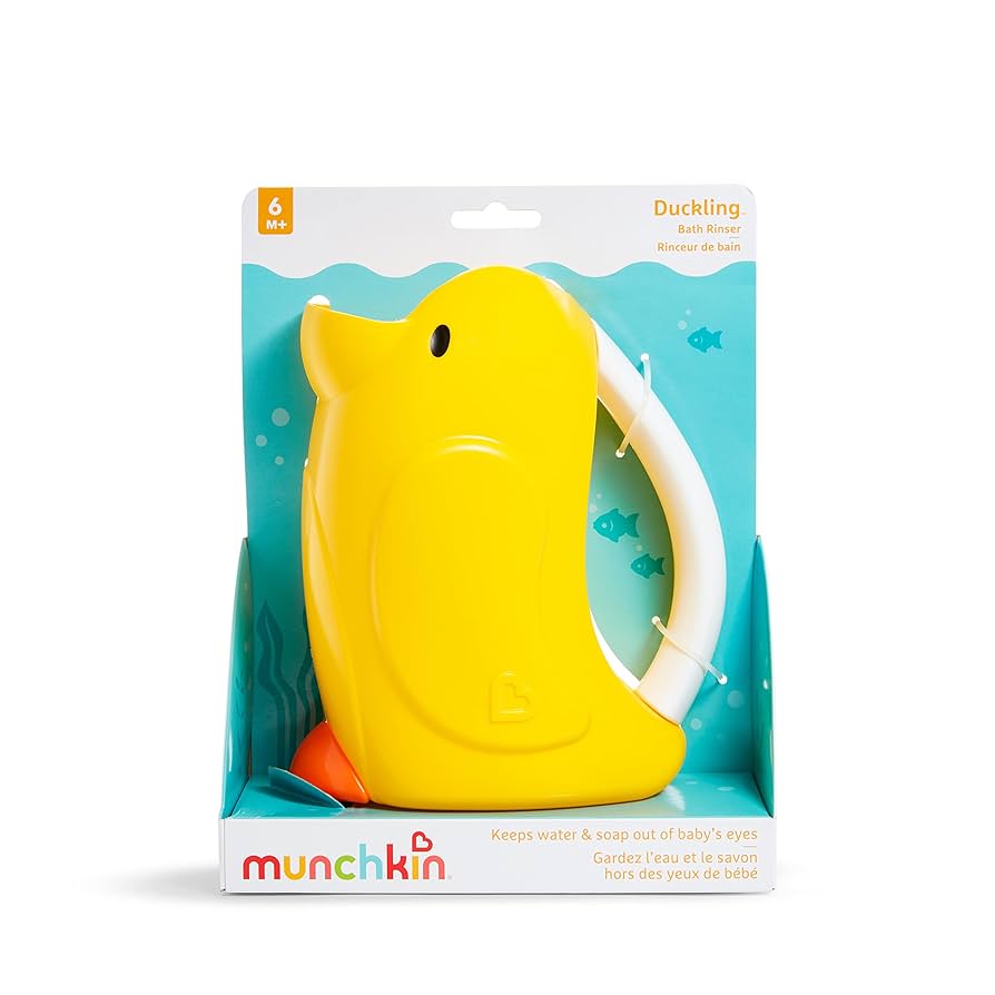 Munchkin Duckling Shampoo Bath Rinser Cup with Ultra Soft and Flexible Rim - Yellow Duck