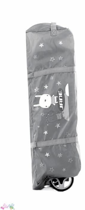 Jane Travel Cot Two Level Grey Stars Playpen