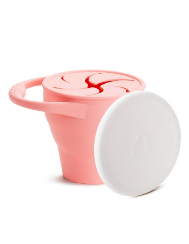 Munchkin C’est Silicone! Collapsible Snack Catcher with Lid Toddler Food Cup