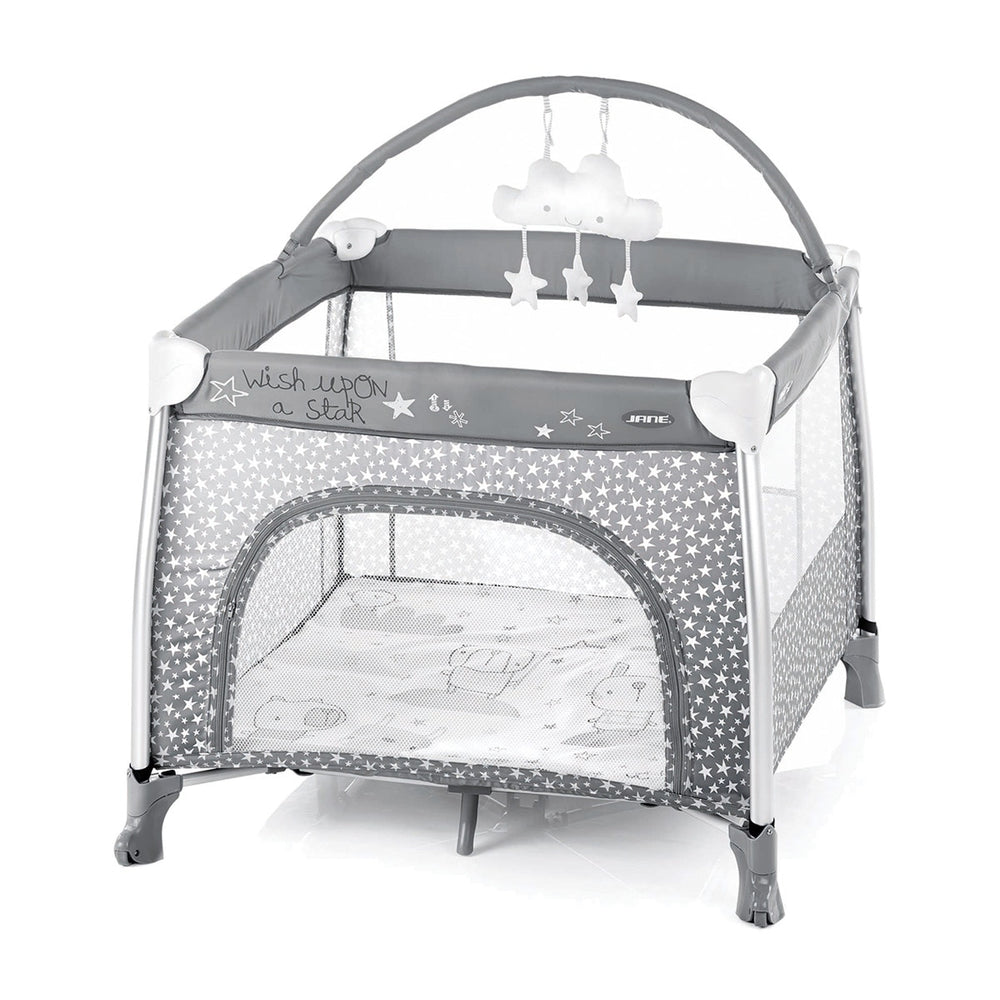 Jane Travel Cot- Grey Stars