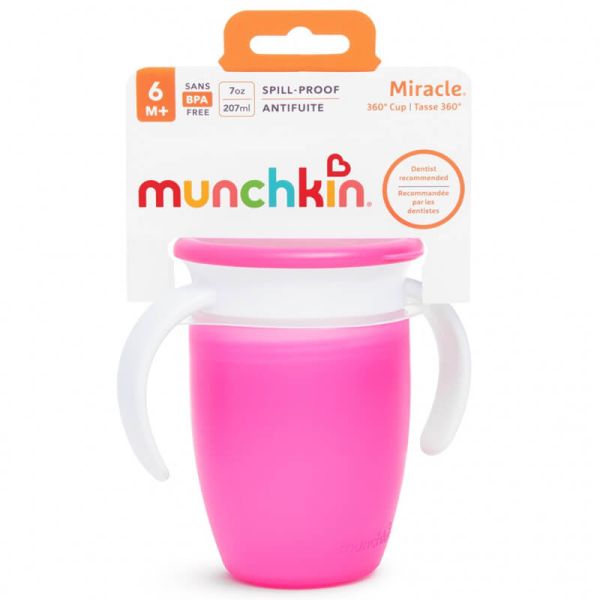 Munchkin 7oz Miracle 360° Trainer Plastic Cup with Lid