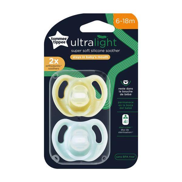 Tommee Tippee Ultra-Light Silicone Soother 6-18M 2-Pack
