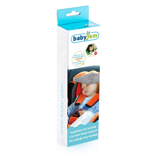 Babyjem Auto Head & Neck Support Strap Grey Velvet