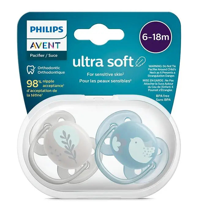 avent 2 ultra soft deco soothers 6-18m - boy 091/15
