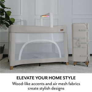 Evenflo Eris One-Hand Playard with Bassinet & SensorySoothe Technology