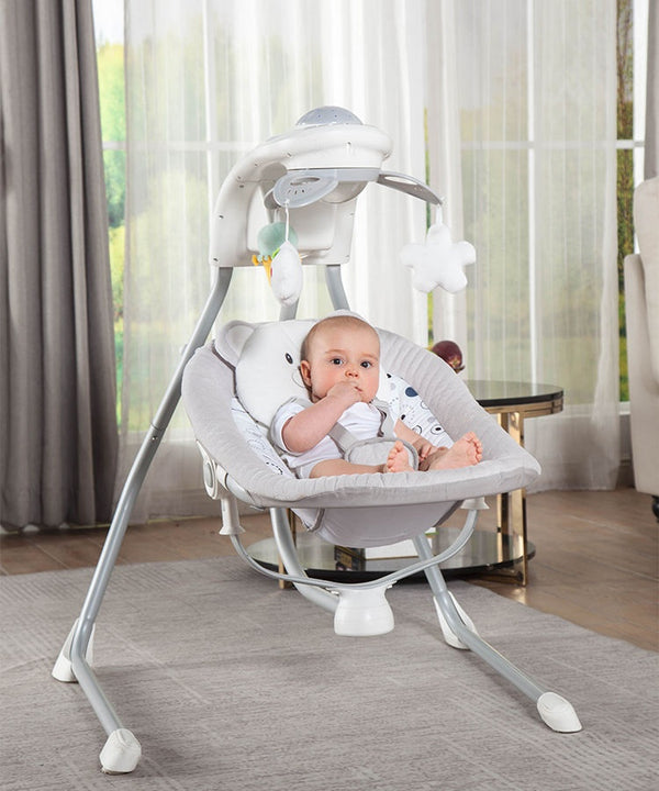 Miila Swing Bear Musical Rocker, 4-Speed Baby Bouncer