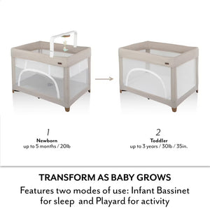 Evenflo Eris One-Hand Playard with Bassinet & SensorySoothe Technology