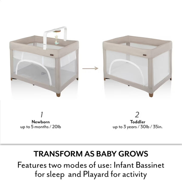 Evenflo Eris One-Hand Playard with Bassinet & SensorySoothe Technology