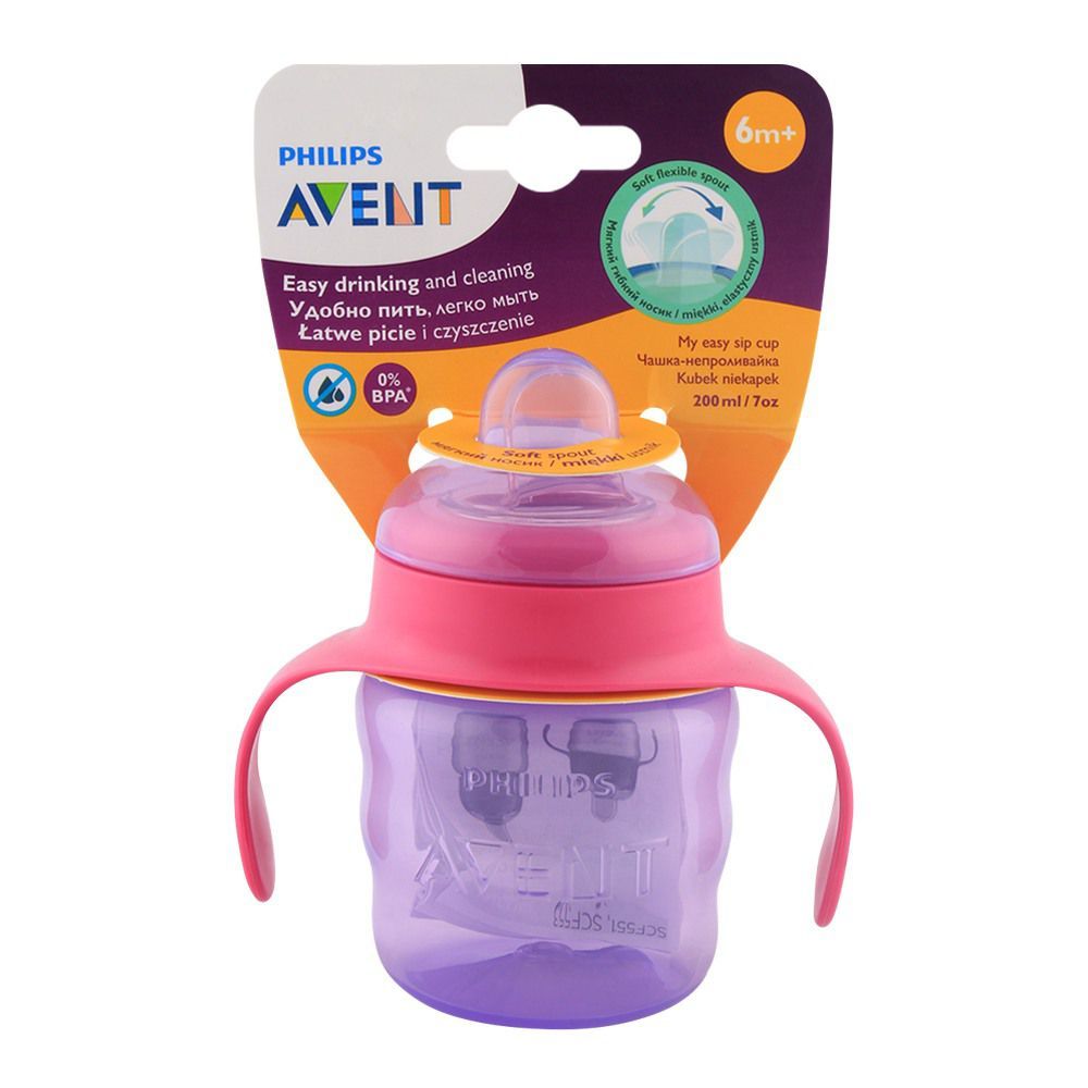 avent easy sip cup 200 ml - pink 551/03