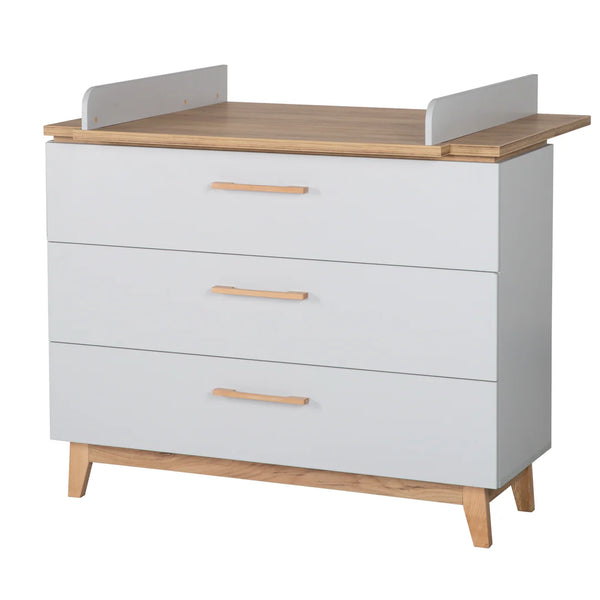 Faktum Flip White & Oak Chest  3-Drawer Nursery Dresser