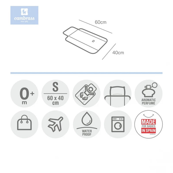 Cambrass Star Grey Changing Mat - Waterproof Portable