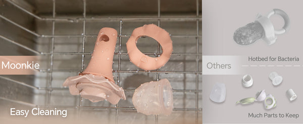 Moonkie Silicone Baby Fruit Feeder with Freezer Tray – (2-Pack, 4M+)