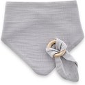 Babyjem Muslin Bib With Teether Grey