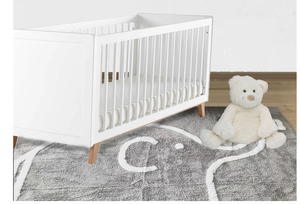 Aratextil 100% Cotton Washable Rug Elephant Gris Kids Decor