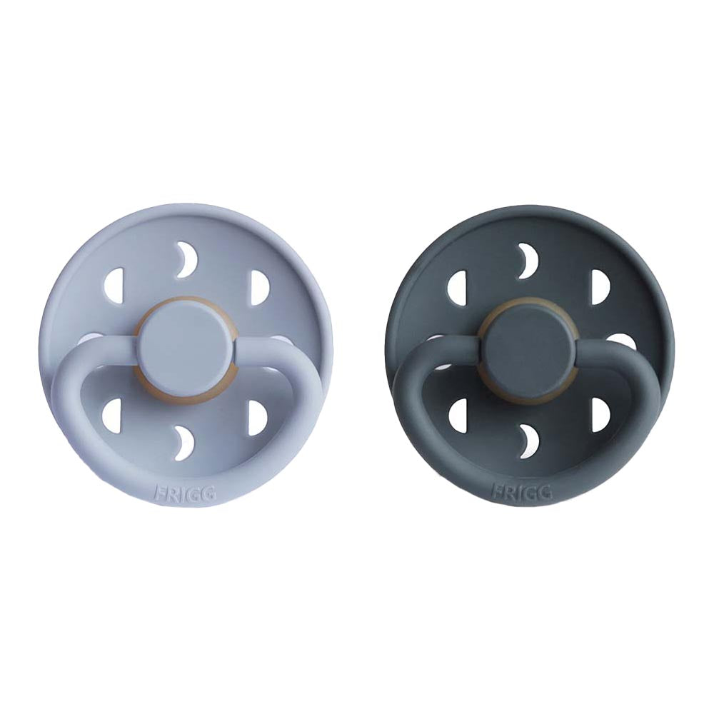 FRIGG Moon Phase Latex  Pacifier 0-6M 2-Pack Powder Blue/Slate