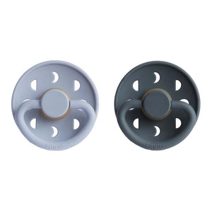 FRIGG Moon Phase Latex  Pacifier 0-6M 2-Pack Powder Blue/Slate
