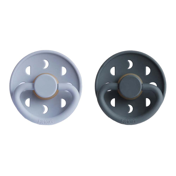 FRIGG Moon Phase Latex  Pacifier 0-6M 2-Pack Powder Blue/Slate