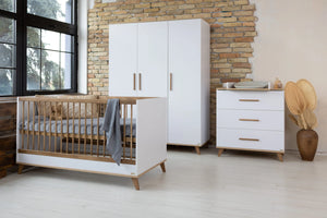 Faktum Flip White & Oak XL Wardrobe – Large Nursery Storage, Soft-Close Doors