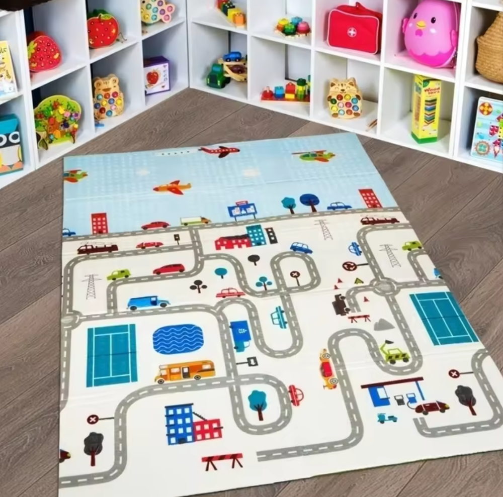 MIILA DOUBLE SIDED FOAM PLAYMAT DINOSAURS CARS 180*200*1