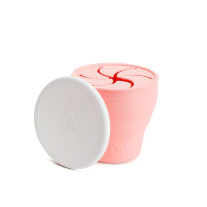 Munchkin C’est Silicone! Collapsible Snack Catcher with Lid Toddler Food Cup