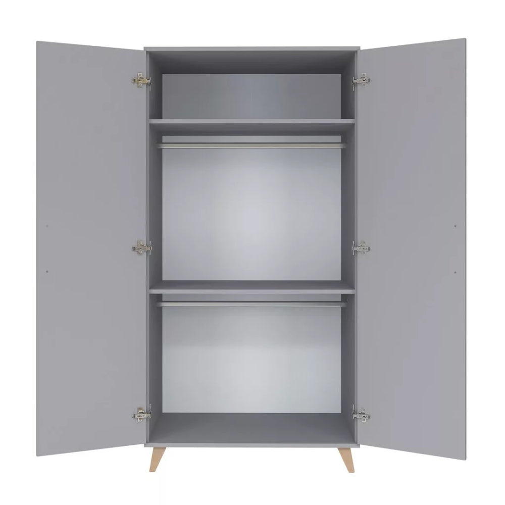 Faktum Flip Grey Baby Wardrobe | Spacious 2-Door Nursery Storage Cabinet