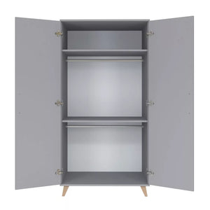 Faktum Flip Grey Baby Wardrobe | Spacious 2-Door Nursery Storage Cabinet