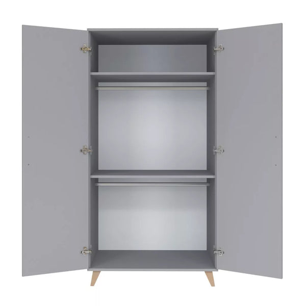 Faktum Flip Grey Baby Wardrobe | Spacious 2-Door Nursery Storage Cabinet