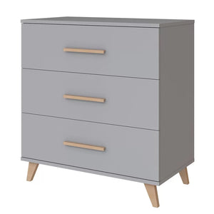 Faktum Flip Grey Baby Dresser with Changing Table Option | 3 Drawer Nursery Chest
