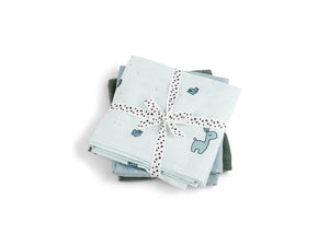Done By Deer Burp Cloth 3 Pack GOTS Lalee Blue Organic Cotton