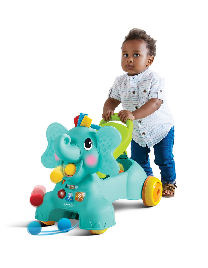 Infantino 3 In 1 Sit, Walk & Ride Elephant Activity Toy