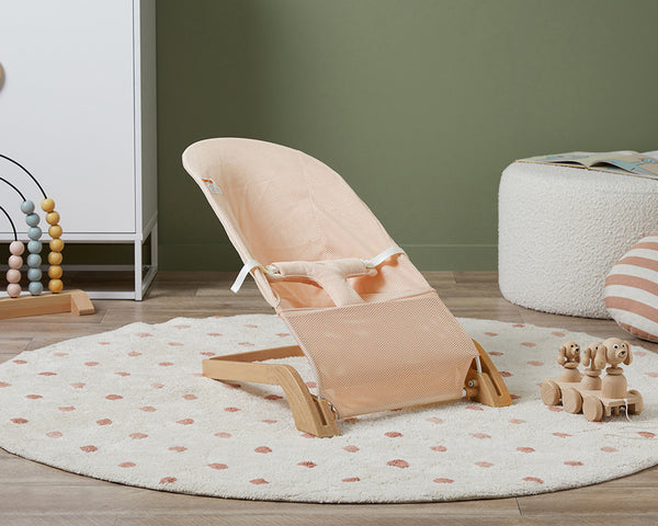 Wellgro Mocha Wooden Bouncer Ergonomic Baby Cradle