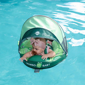 Mambobaby Non-Inflatable Chest Baby Float with Canopy - Crocodile