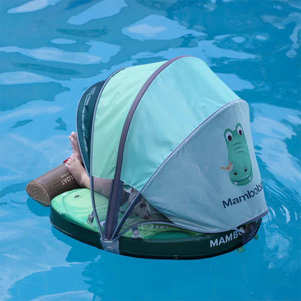Mambobaby Non-Inflatable Chest Baby Float with Canopy - Crocodile