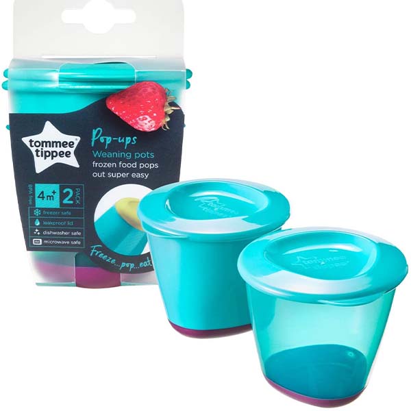 TOMMEE TIPPEE 4OZ POP-UPS WEANING FOOD POTS