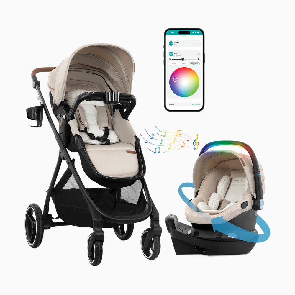 Evenflo Shyft Intuiti+ Travel System with Revolve180 LiteMax NXT Rotating Infant Car Seat
