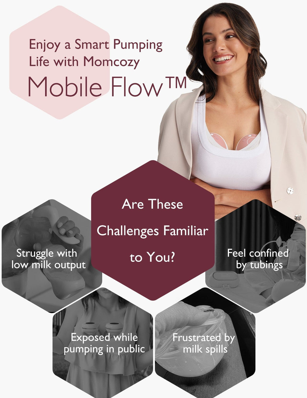 Momcozy M9  Double -Red Mobile Flow Breast Pump