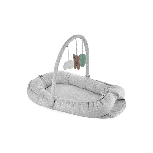 Babyjem Babynest With Toys Grey Flower