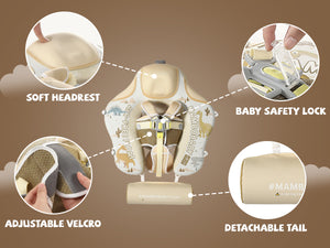 Mambobaby Non-Inflatable Chest Baby Float with Canopy - Dinosaur