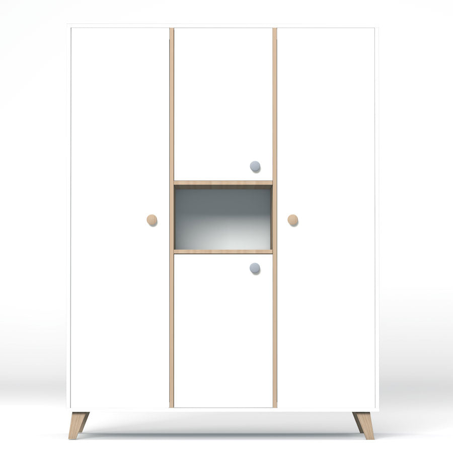 Faktum Colette Large Three-piece Wardrobe – White & Sonoma Oak, Soft-Close Doors