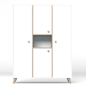 Faktum Colette Large Three-piece Wardrobe – White & Sonoma Oak, Soft-Close Doors