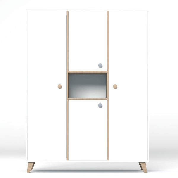 Faktum Colette Large Three-piece Wardrobe – White & Sonoma Oak, Soft-Close Doors