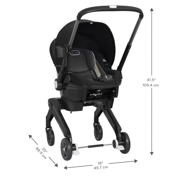 Evenflo® Shyft™ DualRide™ Infant Car Seat - Stroller Combo with Carryall Storage Beaufort Black