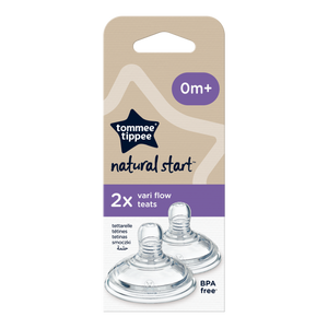 Tommee Tippee Vari Flow Teats 0M+ 2-Pack Bottle Nipples
