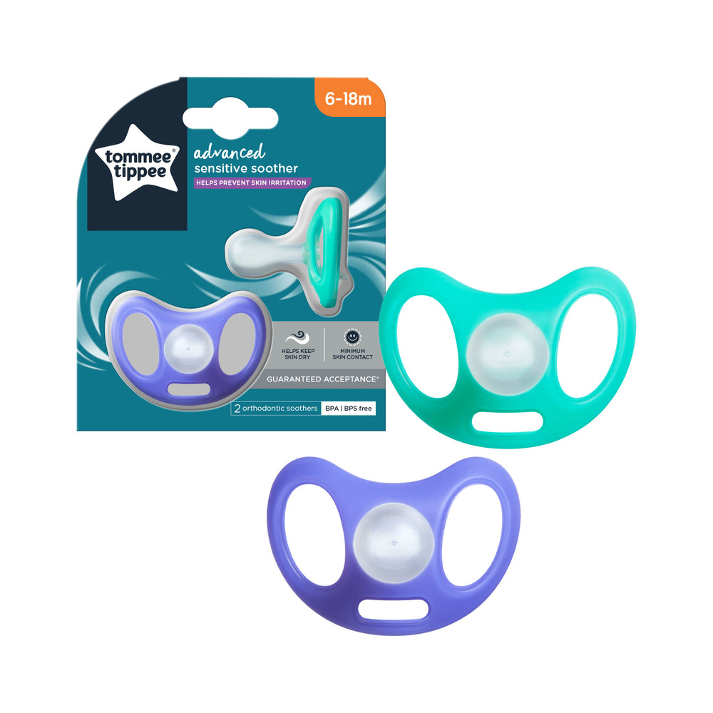 Tommee Tippee 2 Soothers Advanced Sensitive Pacifiers 6-18M