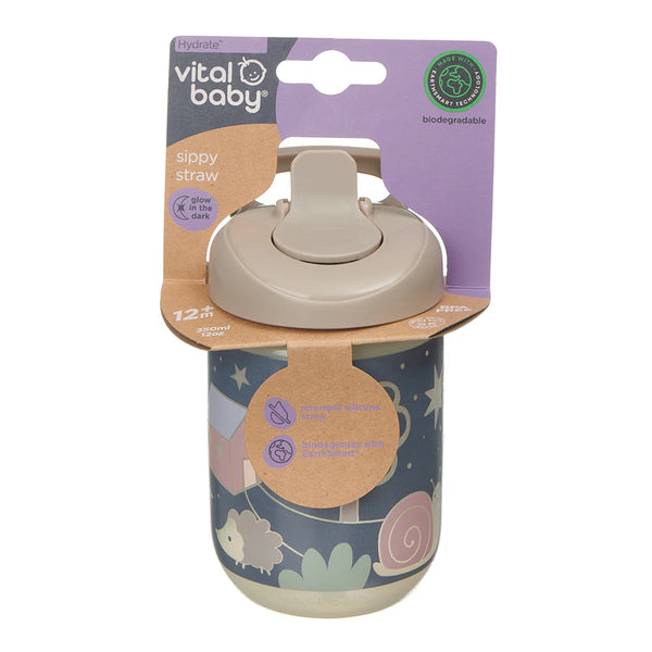 Vital Baby Woodland Glow Sippy Straw Cup 350ml Non-Spill