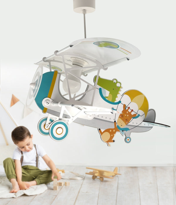 Dalber Children's hanging lamp airplane Little Crocodile